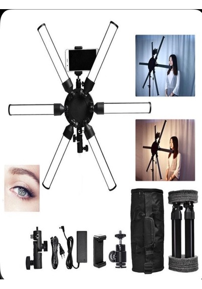Mega Yıldız Led Stüdyo Çekim Işığı 120w Ürün Konsept Makyaj Youtube Fotoğraf Video Işığı 210 Cm Tripod Ayak