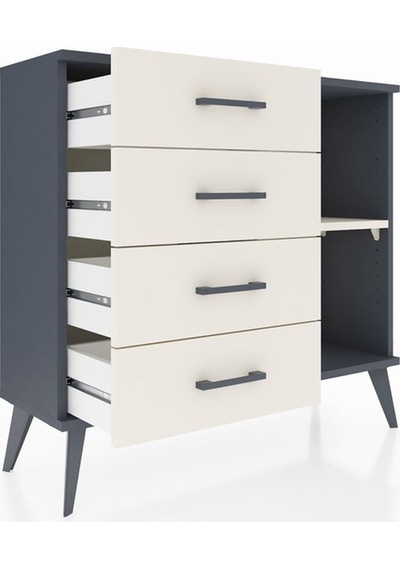 Arges Şifonyer Tek Raflı 4 Çekmeceli 88x30x80 Antrasit-aytaşı Aytaşı Arges Şifonyer Tek Raflı 4 Çekmeceli 88x30x80 Antrasit-aytaşı Aytaşı