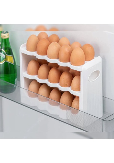 System 30 Bölmeli Yumurta Kutusu - Beyaz - 27 Cm Çok Renkli