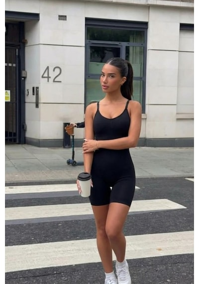 Fit Women Kadın Siyah Casual Esnek Body
