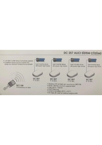 Mosel Dc-257 Alici + 2 Adet 4 Kanallı Kumanda