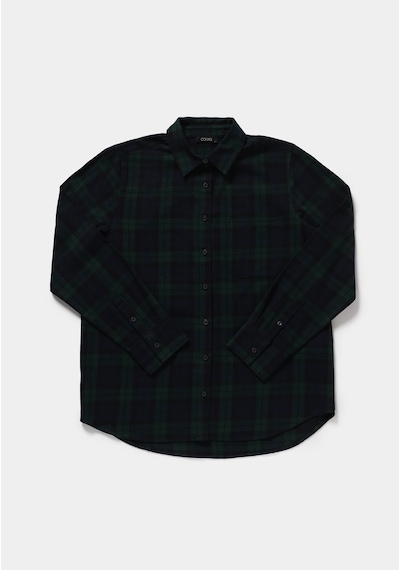 Colin's Colins Regular Fit Shirt Neck Ekoseli Kadın Yeşil Uzun Kol Gömlek Cl1080767 Q1.v2 Gre Koyu Yeşil