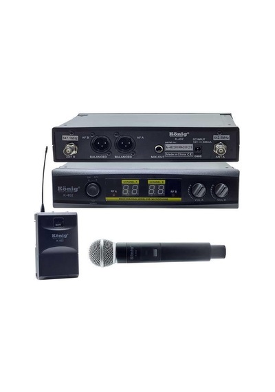 König K-402 El+Yaka Iki Kanal Uhf Telsiz Mikrofon