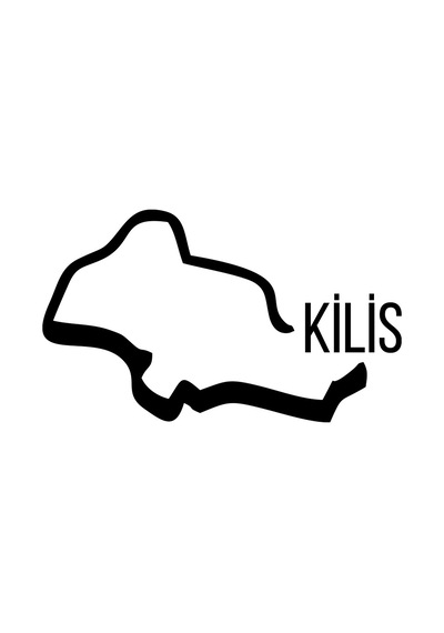 Kilis Harita Araba Sticker 17x17 Cm Siyah