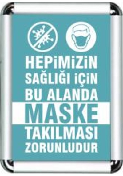 Koronavirüs Maske Takılması Zorunludur Uyarı Panosu