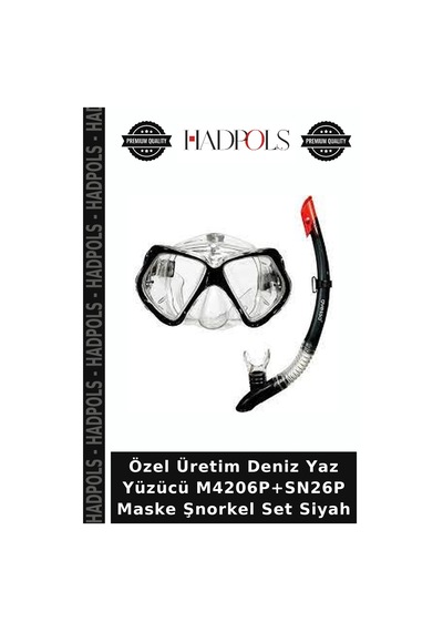 Özel Üretim Deniz Yaz Yüzücü M4206p+sn26p Maske Şnorkel Set Siyah