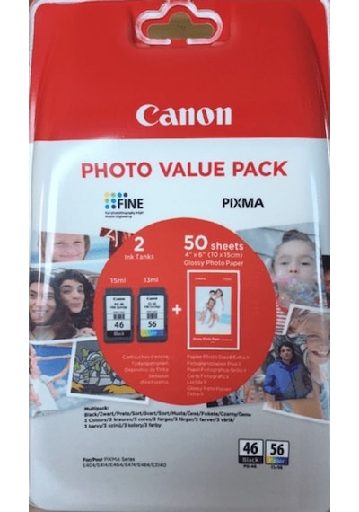 Canon Pg 46/Cl 56 2'Li Kartuş Fotoğraf Kağıtdı E404 E464