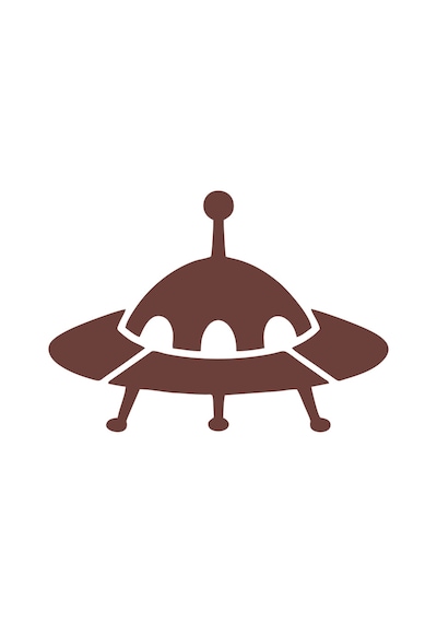 Ufo Araba Sticker 17x17 Cm Kahverengi