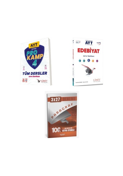 2027 2027 Limit Ayt Tüm Dersler Sayısal Prokamp + Edebiyat Video Çözümlü Soru + Anla Kazan Paragraf Deneme 3'lü Set