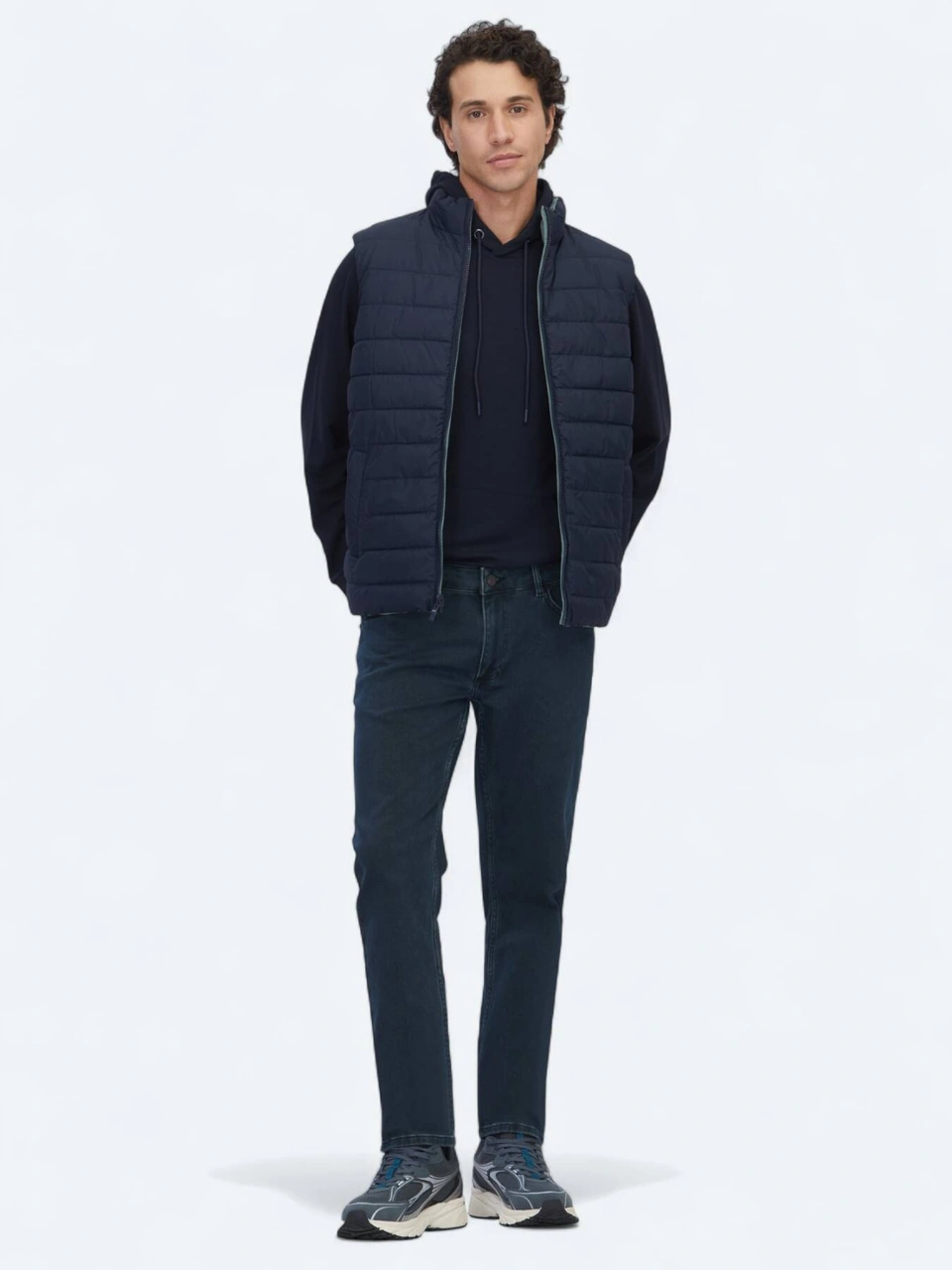 Kip Koyu Mint Regular Fit Dik Yaka Casual Dokuma Spor Yelek Koyu Mint
