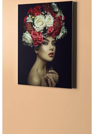 Webstyle Sayılarla Boyama Seti Kasnaklı Çiçek Saçlı Kadın 4 50 X 65 Cm