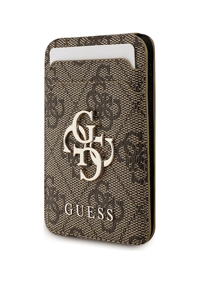 Apple Uyumlu iPhone 17  Kılıf Guess Lisanslı M-safe Özellikli Askılı Ve 4g Logo Kartlıklı Kapak Kahverengi Kahverengi