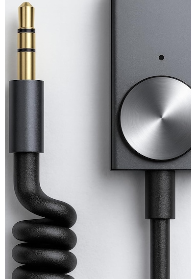 Aux Bluetooth 5.0 Alıcı Adaptör Mikrofonlu Usb Beslemeli Araç Ve Ev Tipi Ses Sistemlerine Uyumlu Spiral Kablo Aux To