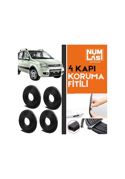Fiat Panda 2003-2011 4 Kapı Koruma Fitili Siyah Renk Numlas-a Kalite-nm2151