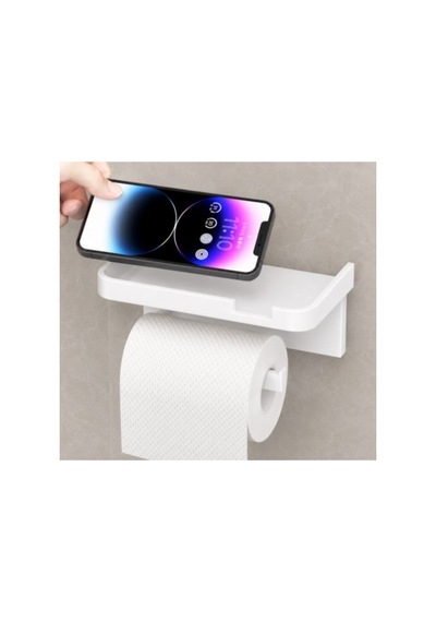 Tuvalet Kağıdı Askılığı - Raflı Ve Yapışkanlı - Matkapsız Banyo Aksesuarı Belirtilmemiş