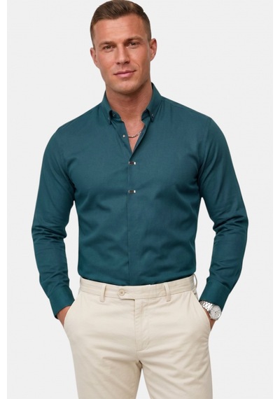 Deep Sea Deepsea Yeşil Slim Fit Likralı Kolay Ütülenebilir Gizli Düğmeli Erkek Gömlek 2602614 Deep Sea Deepsea Yeşil Slim Fit Likralı Kolay Ütülenebilir Gizli Düğmeli Erkek Gömlek 2602614