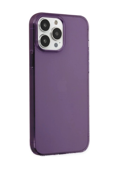 Apple İphone 14 Pro Max Kılıf Pc Sert Şeffaf Kapak - Mor