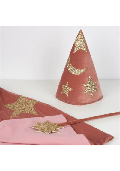 Meri Meri - Pink Velvet Wizard Costume - Pembe Büyücü Kostümü 0 - 99
