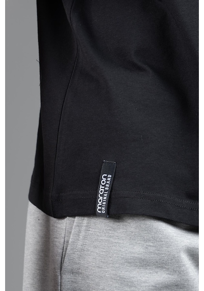 Maraton Sportswear Oversize Erkek Bisiklet Yaka Kısa Kol Basic Siyah T-shirt 22694-siyah Siyah