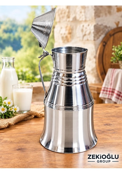 Alüminyum Güğüm No 7 Beyaz 6 Litre Süt Güğümü Sütlük Su Yoğurt Ayran Saklama Kabı