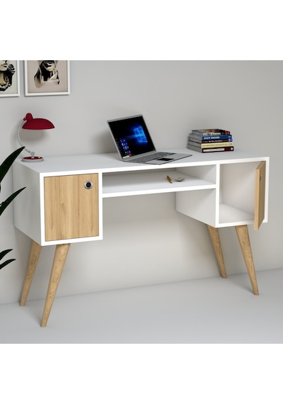 Emkawood Emkawood Arte Çalışma Masası Beyaz  -  Meşe