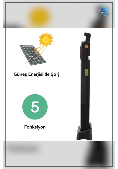 Işıldak Güneş Enerjisi Şarjlı Hareket Sensörlü Çok Modlu Taşınabi