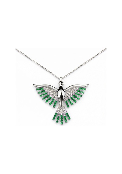 925 Ayar Gümüş Anka Kuşu Kolye - Zirkon Taşlı Minimal Tasarım Gümüş - Yeşil - 859945263 Gümüş - Yeşil 925 Ayar Gümüş Anka Kuşu Kolye - Zirkon Taşlı Minimal Tasarım Gümüş - Yeşil - 859945263 Gümüş - Yeşil