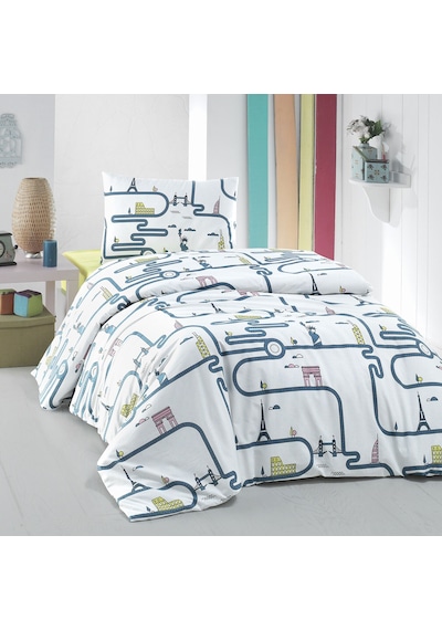 Menderes Home Cotton Collection Ranforce Tek Kişilik Nevresim Takımı Travel