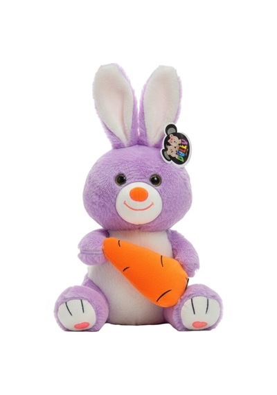 Peluş Tavşan Havuçlu 55 Cm Yumuşak Sevimli Büyük Tavşan Peluş Oyuncak 1 Adet Çok Renkli