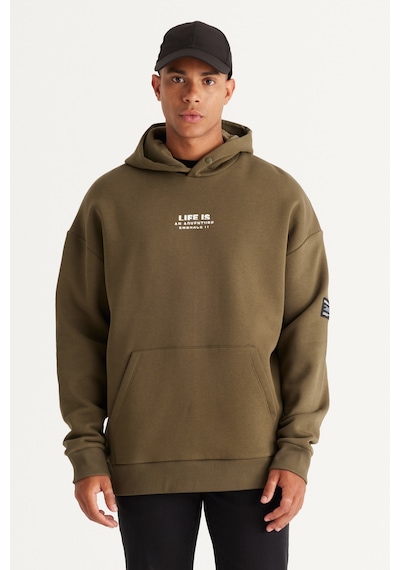 AC&Co / Altınyıldız Classics Erkek Hakı Oversize Fit Bol Kesim Kapüşonlu İçi Polarlı Pamuklu Sweatshirt Haki AC&Co / Altınyıldız Classics Erkek Hakı Oversize Fit Bol Kesim Kapüşonlu İçi Polarlı Pamuklu Sweatshirt Haki