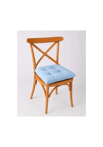 Pofidik Sandalye Minderi Özel Dikişli Bağcıklı 40x40 Cm 1 Adet Mavi Mavi
