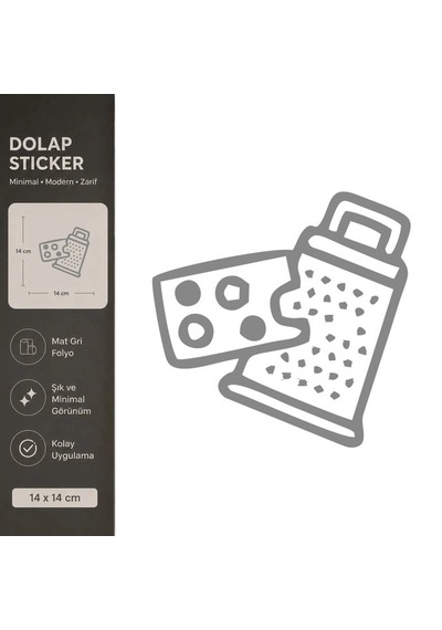 Rende Mat Gri Dekoratif Folyo Sticker 14x14 Cm