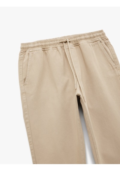 Koton Pamuklu Cepli Düğmeli Regular Fit Yazlık Pantolon Bej 7wam40003hw Ekru