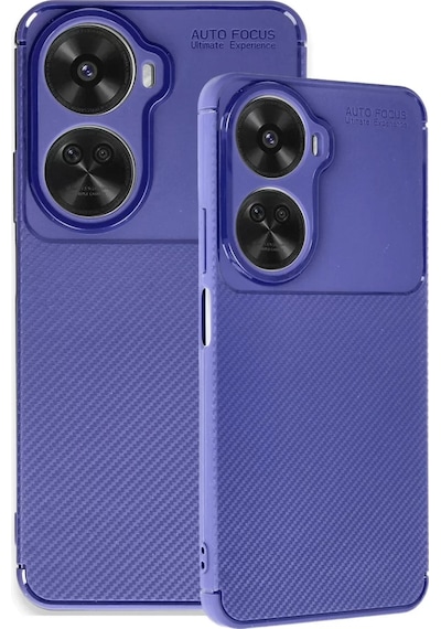 Newface Huawei Nova 12 Se Kılıf Auto Focus Karbon Kapak - Lacivert Resimdeki