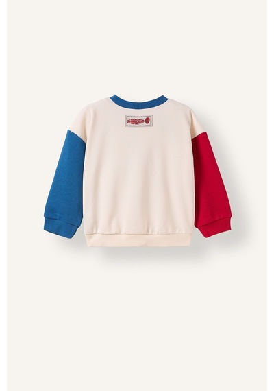 Defacto Marvel Spider-man Baskılı Renk Bloklu Oversize Sweatshirt Erkek Bebek I3542a526wner118 Ekru-er118