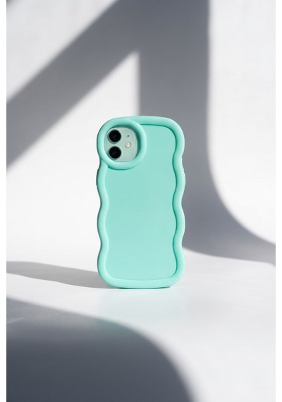 Apple iPhone 11 Pro Uyumlu Dalgalı Tasarım Kamera Korumalı Mat Silikon-54241 Yeşil