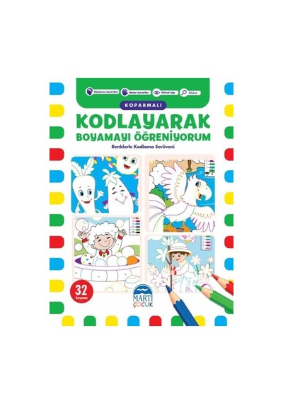 Kodlayarak Boyamayı Öğreniyorum 1 - Kopartmalı- Martı Yayınları