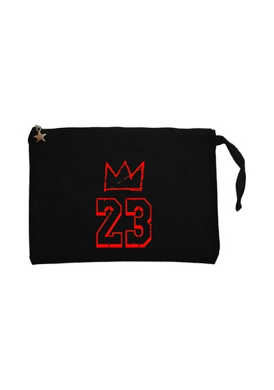 Lebron James King 23 siyah Clutch Astarlı Cüzdan / El Çantası Siyah