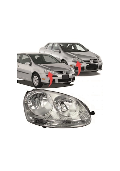 Ns Vw Golf 5 Jetta Sağ-sol Takım Far Lambası İçi Nikelaj 05-11