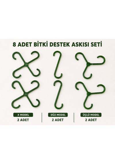 8 Li Bitki Destek Klipsi Seti