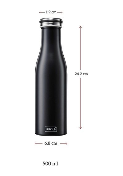 Lurch 500 Ml Paslanmaz Çelik Termos - Çift Cidarlı, Sızdırmaz Mat Siyah