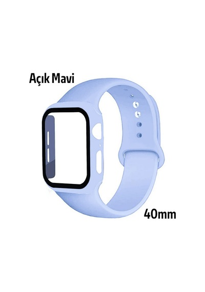 Ally Apple, Uyumlu Watch 4-5-6 40mm Silikon Kordon Kayış Ve Ekran Koruyucu Kılıf- 5775