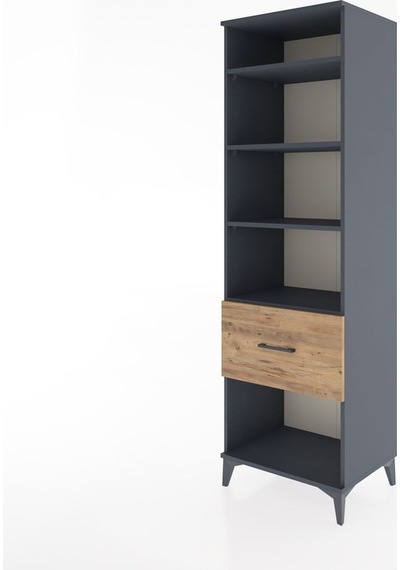 Hyperion Dolap 4 Raflı Tek Çekmeceli 60x44x195 Antrasit-çam Antrasit