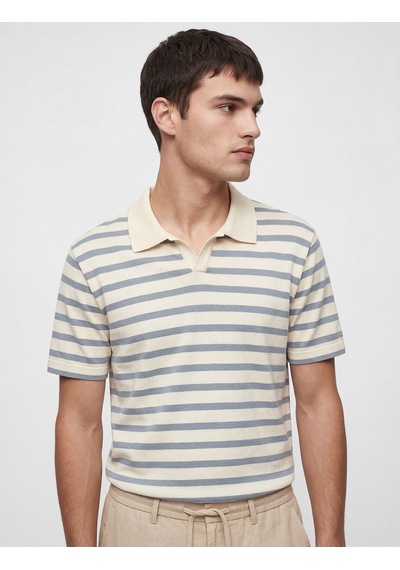 Koton Regular Fit Kısa Kollu Polo Yaka Çizgili Tişört Mavi Çizgili 6sam10388mk