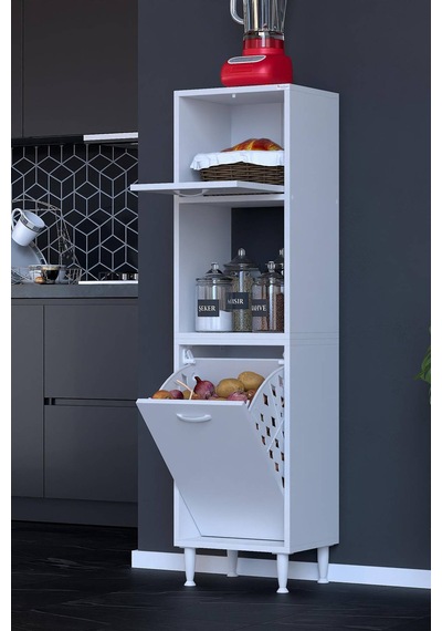 Mayra 45 Cm Çok Amaçlı Kiler Dolabı Mutfak Banyo Düzenleyici Tek Sepet Dar Alan Ekmeklik 45x150x32cm Beyaz Mayra 45 Cm Çok Amaçlı Kiler Dolabı Mutfak Banyo Düzenleyici Tek Sepet Dar Alan Ekmeklik 45x150x32cm Beyaz