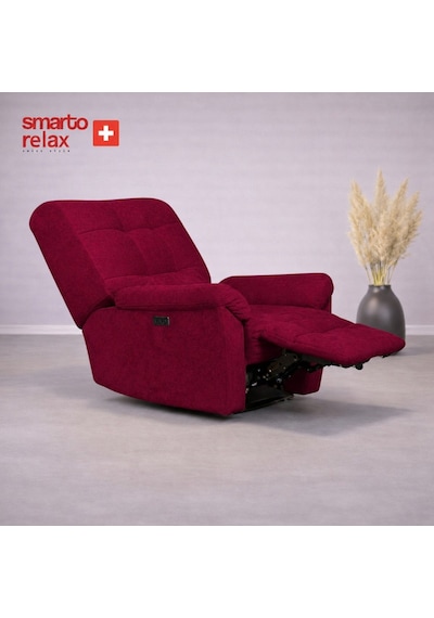 Smarto Relax Porto Comfort Elektrikli Döner Sallanan Tv Koltuğu Kontrol Panelli Ergonomik Polyester Baba Koltuğu Sarı