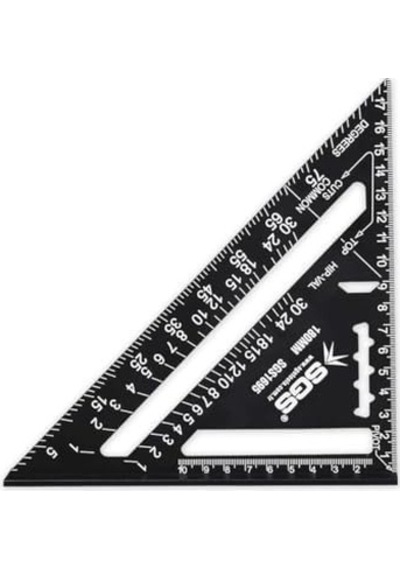 Sgs Alüminyum Üçgen Gönye, 180 Mm, Siyah, Model Sgs1695