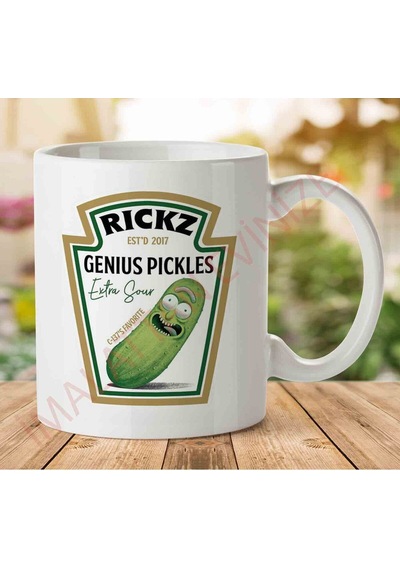 1-1904 Rickz Genius Pickles Heinz R And M İki Tarafı Baskılı Kupa Bardak Çok Renkli