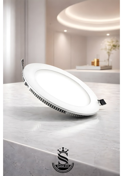 15w Tasarruflu Led Yuvarlak Beyaz Işık Sıva Altı Slim Panel Tavan Aydınlatma Armatürü-1 Adettir