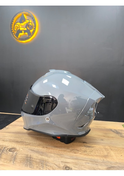 Origine Ece R22.06 Sertifikalı Racing Motosiklet Kaskı Beyaz - Gümüş